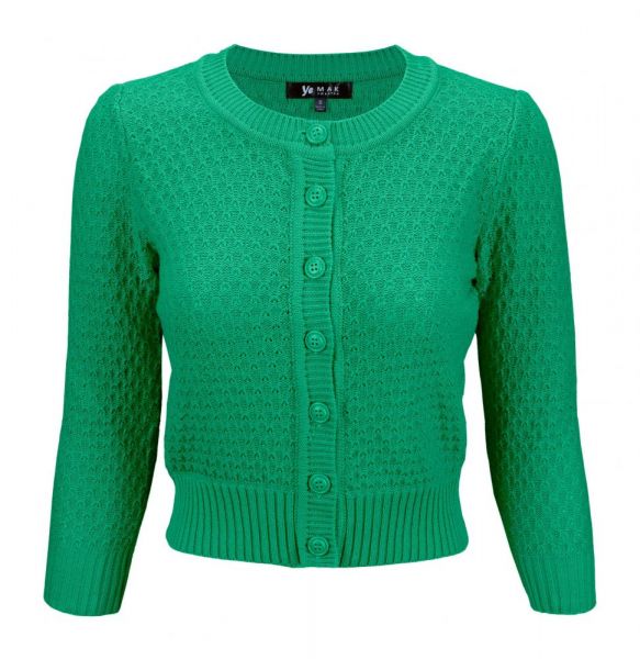 MAK Cardigan, Pat 50s Kelly Green PLUS