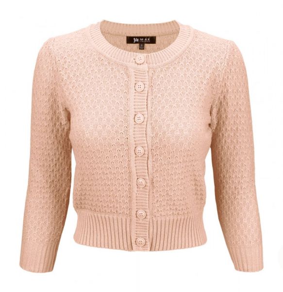 MAK Cardigan, Pat 50s Peach Beige PLUS