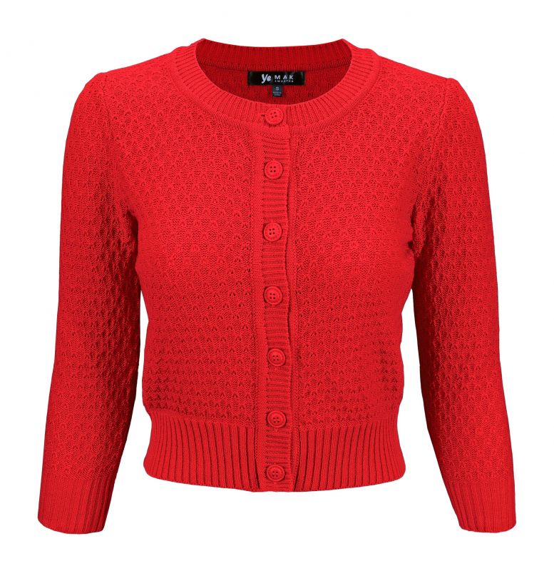 MAK Cardigan, Pat 50s Red PLUS