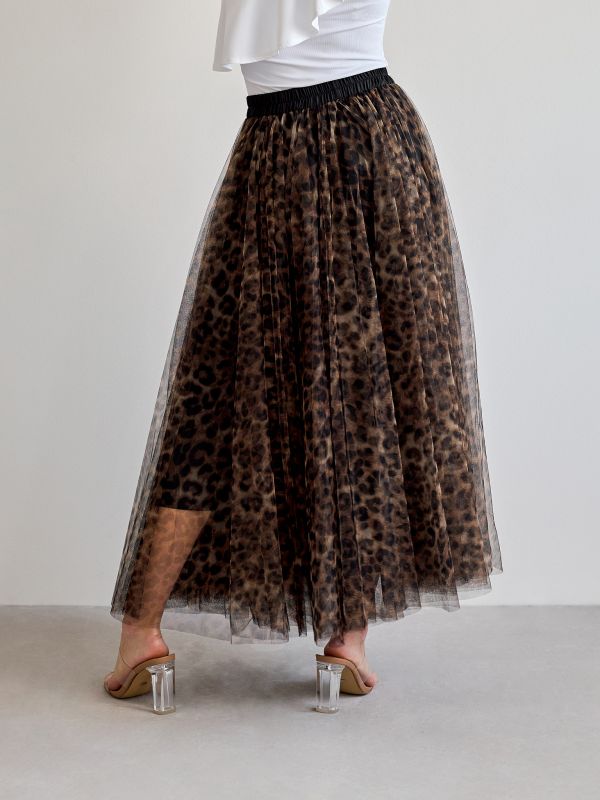 Tulle Skirt, PARIS Leopard