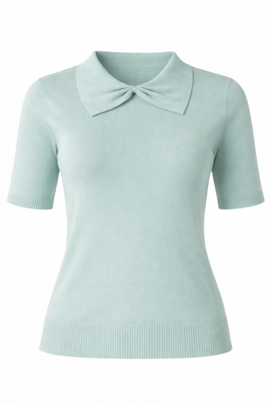 Knitted Top, BOW DELIGHT Light Blue (57158)