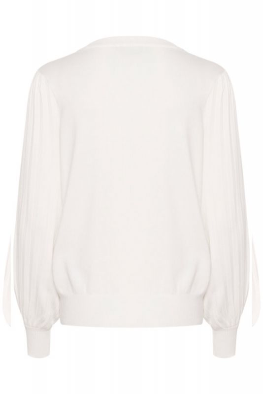 Knitted Top, LONE Valkoinen Long Sleeve