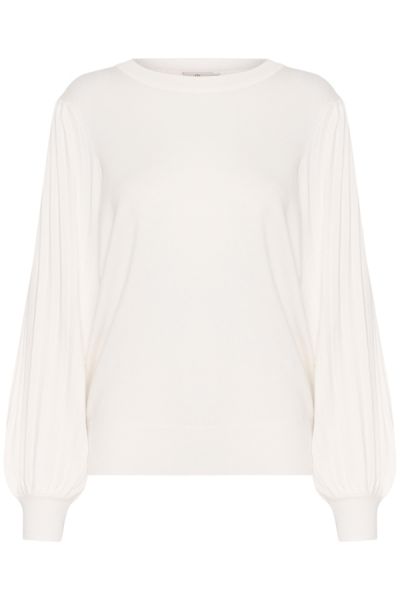 Knitted Top, LONE Valkoinen Long Sleeve