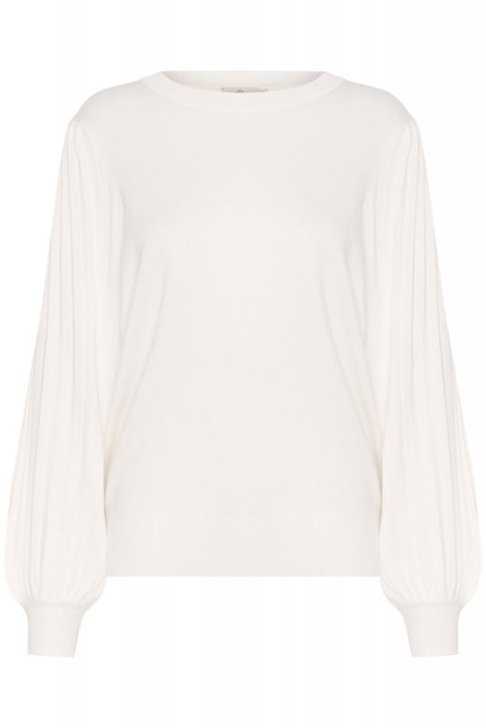 Knitted Top, LONE Valkoinen Long Sleeve