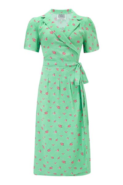 Dress, SEAMSTRESS OF BLOOMSBURY Peggy Wrap Mint Rose