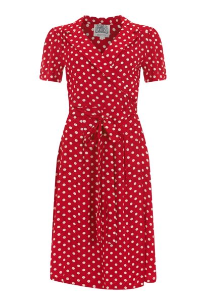 Dress, SEAMSTRESS OF BLOOMSBURY Peggy Wrap Red Polka