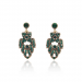 Earrings, ART DECO Emerald 