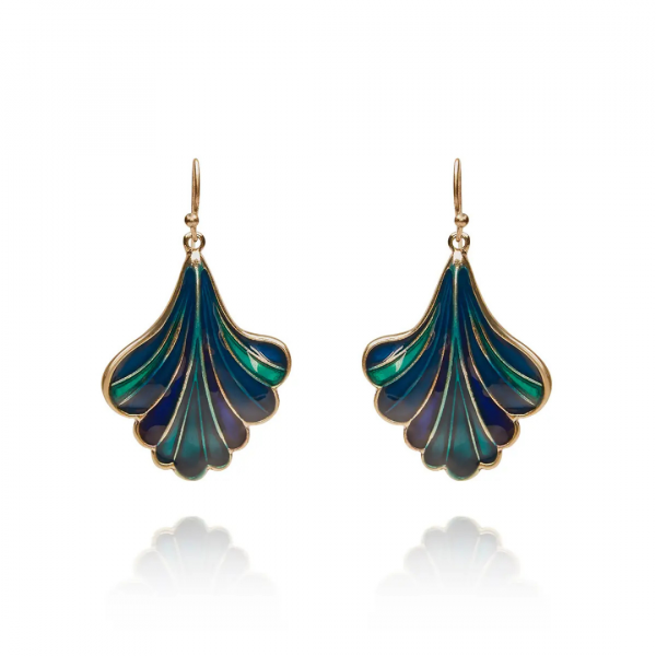 Earrings, GINKGO Teal