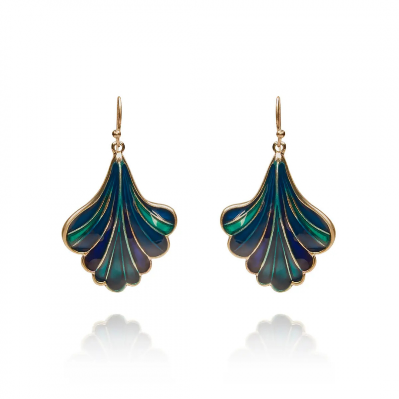 Earrings, GINKGO Teal