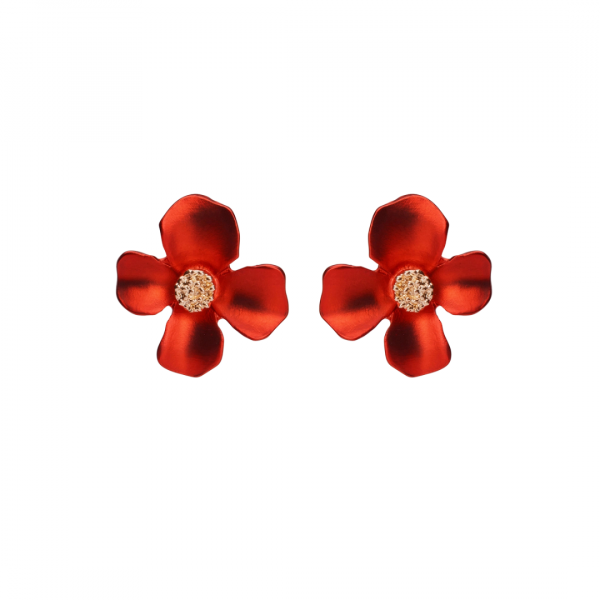 Earrings, RUBY RED Floral
