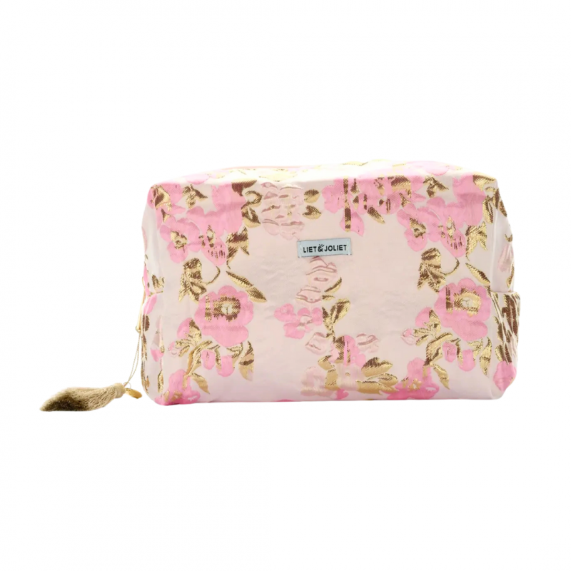 Cosmetic Bag, VINTAGE FLOWERS Pink