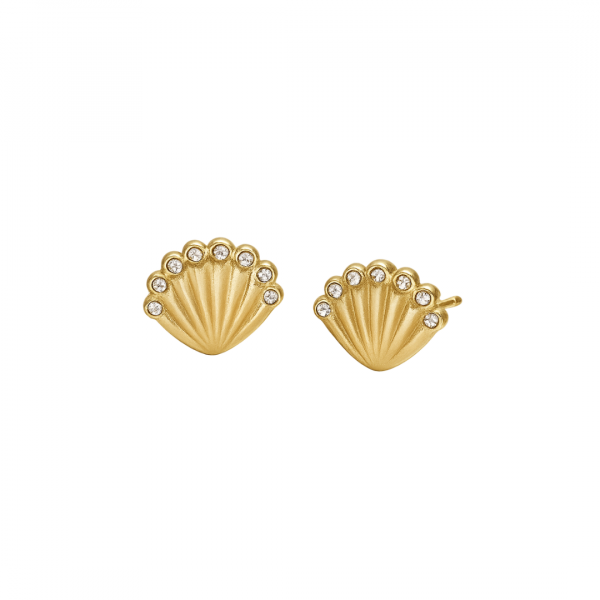 Earrings, Gold Shell