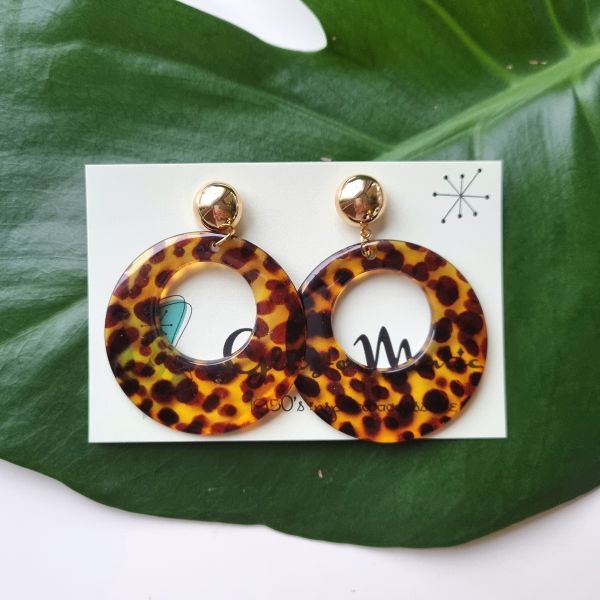Earrings, GLITZ-O-MATIC Tortoiseshell