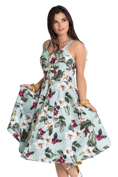 Swing Dress, TAHITI 50s Green (4677)