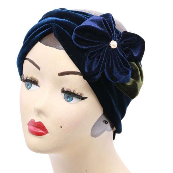 Ear Warmers, VELVET FLORAL Navy