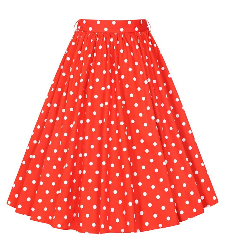 Swing Skirt, HR PAULA Red Polkadot (579)