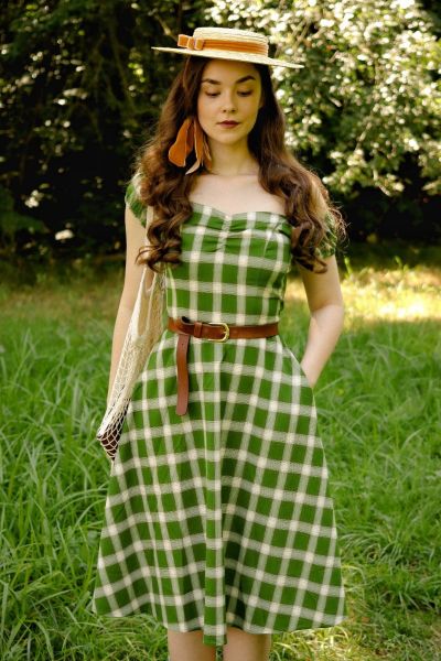 Swing Dress, PICNIC CHECK Green (16621) 