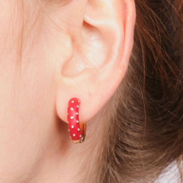 Earrings, POLKA Red