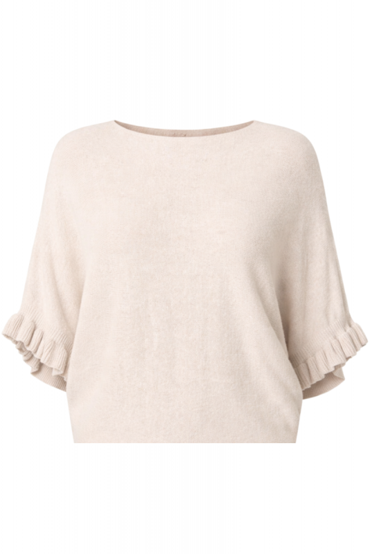 Knitted Top/Poncho, FRILL Sand
