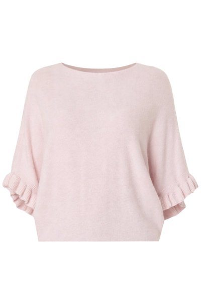 Knitted Top/Poncho, FRILL Light Pink