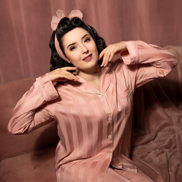 Pyjama, STRIPED Long Pink