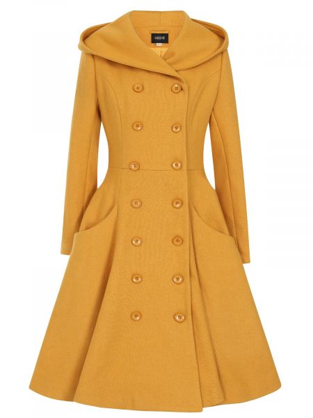 Coat, HEATHER Hooded Mustard