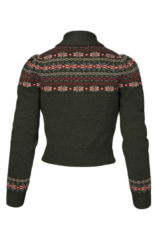 EMMY Cardigan, Fair Isle Pine Green