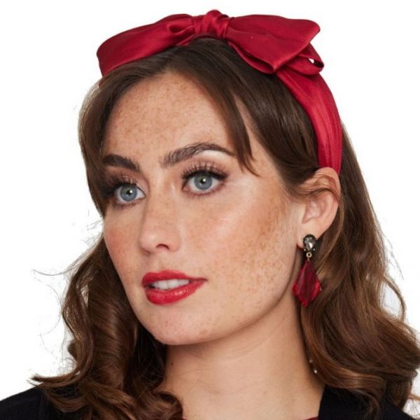 Hair Band, SATIN BOW Red 