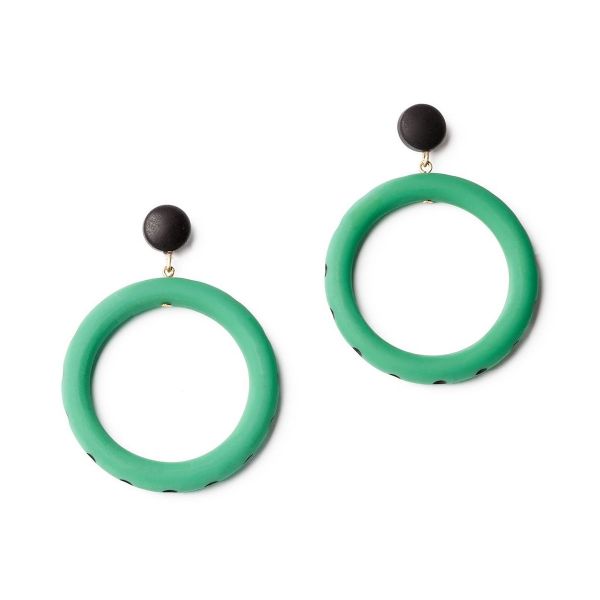 Earrings, SPLENDETTE Matte Large Sea Glass Hoop