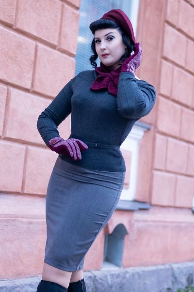Pencil Skirt, PAULA Grey (2198)