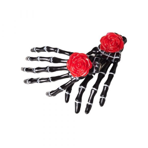 Hair Clip Set, Skeleton Hand&Rose
