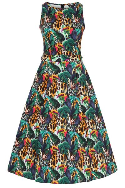Swing Dress, HEPBURN Toucan Leopard
