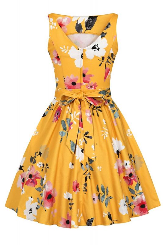 Swing Dress, TEA Watercolor Mustard