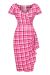 Pencil Dress, ELSIE Pink Gingham