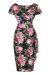 Pencil Dress, ELSIE Pink Roses On Navy