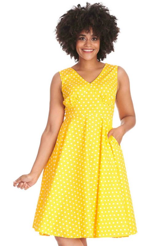 Swing Dress, SUMMER OF SPOTS Yellow (16931)