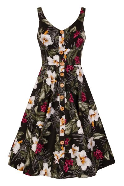 Swing Dress, TAHITI 50s Black (4677) 