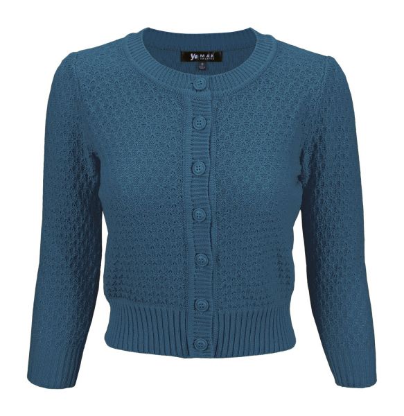 MAK Cardigan, Pat 50s Teal