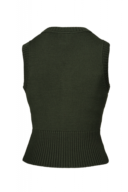 EMMY Vest, Sassy Sweater Pine Green