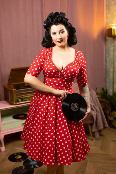 Swing Dress, Trixie Doll Red Polkadot