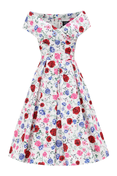 Swing Dress, BEVERLY Roses (952)