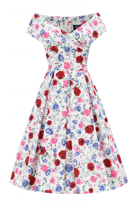 Swing Dress, BEVERLY Roses (952)