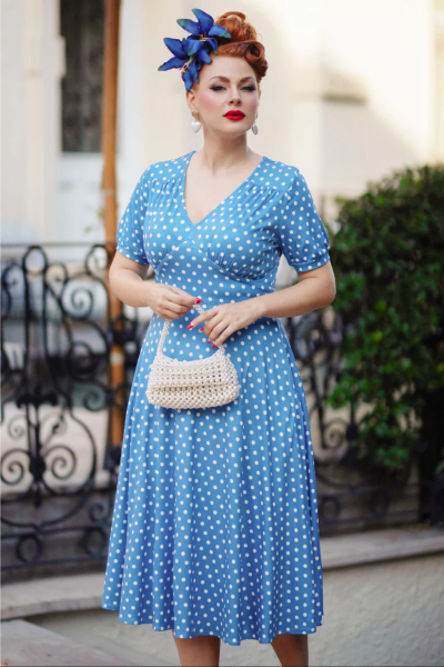 Dress, JULIA Blue Polka (906)