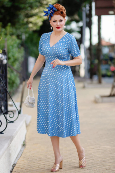 Dress, JULIA Blue Polka (906)