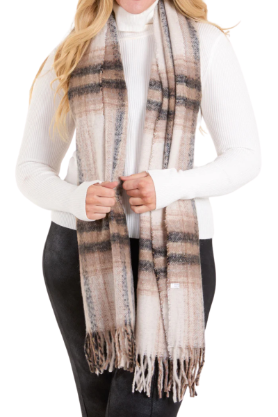Scarf, CHECK Beige