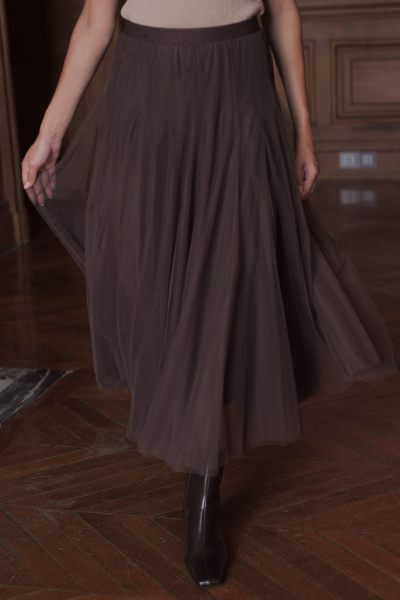 Tulle Skirt, SLIM Brown