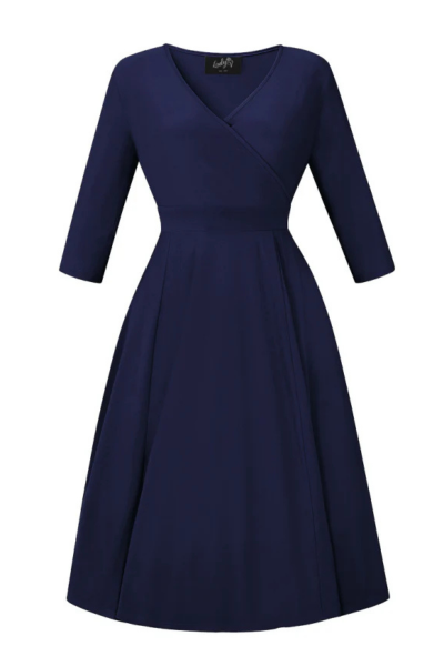 Swing Dress, LYRA Navy LS