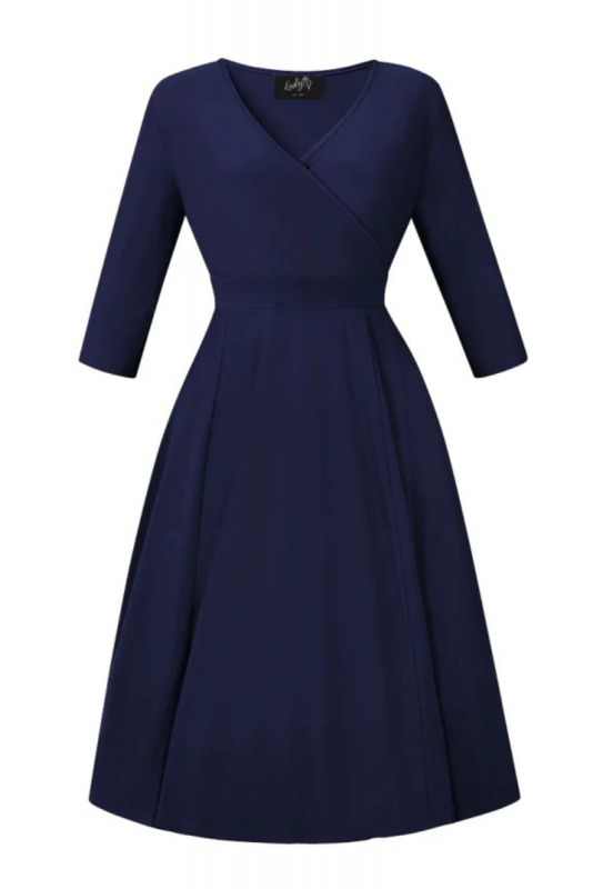 Swing Dress, LYRA Navy LS