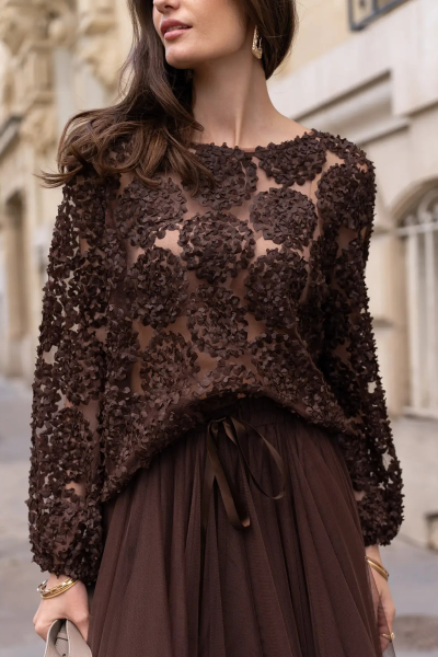 Blouse, ROSETTE Brown