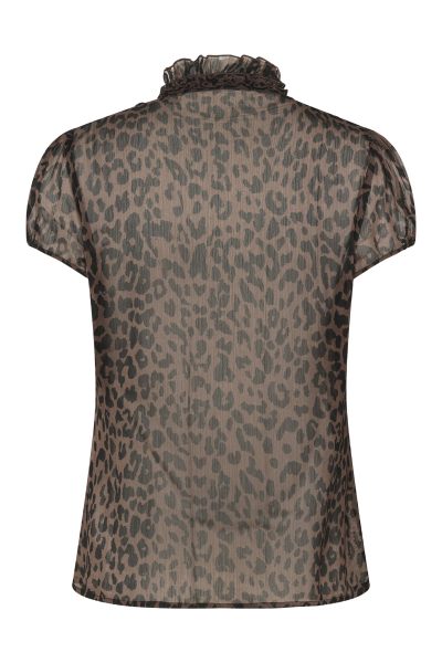 Ruffle Blouse, LILJA Brown Leo
